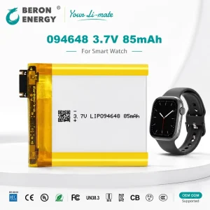 3.7V 85mAh 150mAh 100mAh Lithium Ion Batteries Pack LiPo Battery Ultra Thin 0.9mm for Watch Smart Watch Wearable Device OEM