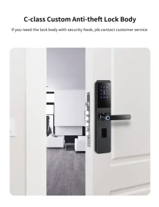 300 Fingerprint Capacity Waterproof Tuya WiFi Smart Door Lock for Wood & Steel Doors Solid Aluminum Alloy Grade C Security Cloud