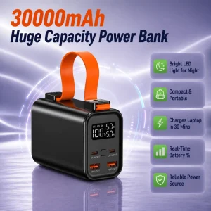 30000mAh Power Bank 100W PD Fast Charger with Multi-Port Output & LED Light OEM/ODM Custom Logo B2B Source Factory
