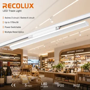 3000K 4000K 4500K 5000K 6500K LED Linear Track Lighting For Retail Store And Product Display