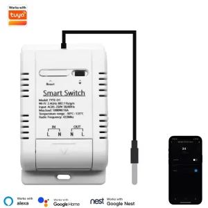 3000W 16A Smart Temperature Monitoring Switch Wifi RF433 Remote Control 16A Timer Voice Control DIY Automation Module