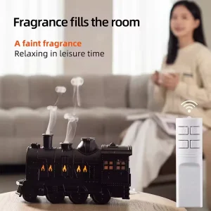 300ml Train Diffusers Large Room Aromatherapy Diffuser Cool Mist With 2 Light 2 Mist Mode Auto Shut-Off USB Humidifier