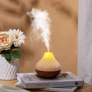 300ml Ultrasonic Eco Friendly Plastic Volcano Air Humidifier Smart Portable USB for Household Bedroom Hotel with 1 Year Warranty