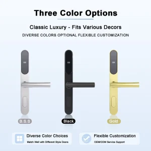 304 Stainless Steel Smart Lock with Card & App Control Waterproof Slim Aluminum Sliding Door Lock for Security