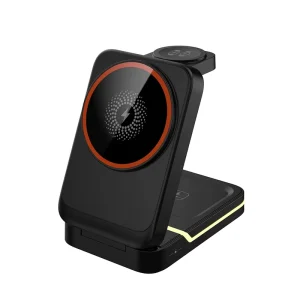 3-in-1 Magnetic Wireless Charger, 15W Fast Charging Station for Multiple Devices