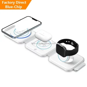 3-in-1 Device Charging Station Wireless Charging Pad, Travel Wireless Charger