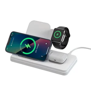 Foldable Ultra-Thin 3-in-1 Magnetic Wireless Charger, 3W/5W/10W/15W, for Wireless Mobile Device Charging