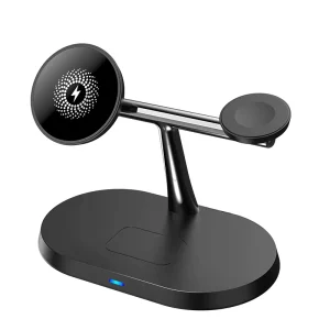 3-in-1 Wireless Charger, 3W/7.5W/10W/15W Strong Magnetic Wireless Charging Stand for Multiple Wireless Mobile Devices