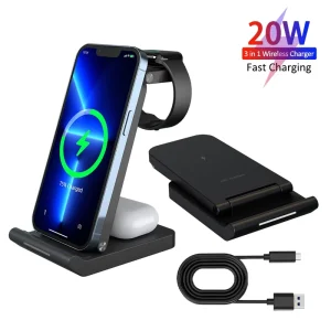 3-in-1 Wireless Charger 15W CE FCC RoHS Multifunctional Customized Fast Wireless Phone Charger