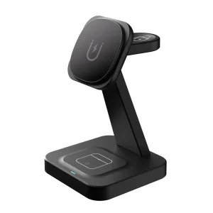 3-in-1 Wireless Charging Station for Phones, Magnetic Charging Stand, 15W Fast Charging, Type-C Port Wireless Charging