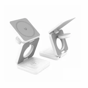 3-in-1 Portable Foldable 15W Magnetic Wireless Charging Station Phone Stand Foldable Wireless Charger