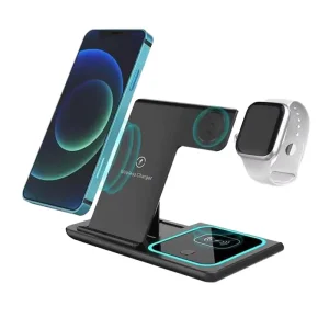 Portable 3-in-1 Multifunctional Fast Wireless Charging Stand, 15W Phone 3-in-1 Foldable Wireless Charger