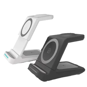 3-in-1 Electric Wireless Charging Station, PD-Compatible, Height-Adjustable, 15W/10W, Multifunctional Magnetic Type-C Port, for Smartphones