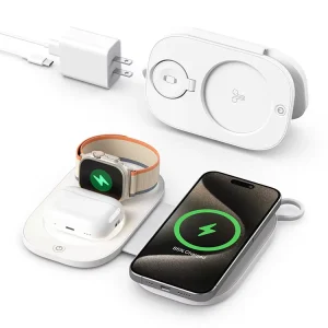 3-in-1 Charging Station Wireless Charger, Magnetic Foldable Qi2 1 Apple Phone Ultra-Thin Travel Multi-Device Charger