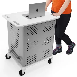 32 Bay KD Smart Type C USB Trolley School Charging Cabinet Chromebook Charging Cabinet Station with Usb Lock Tablet