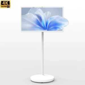 32 Inch 4K Smart Portable TV Android 15 White LED 8GB RAM 128GB ROM 10W Stereo Speakers Remote Office Gym Kitchen