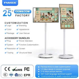 32 Inch Android 15 Smart TV Portable Monitor Screen Interactive Displays Touch Screens Movable for Education