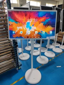 32 Inch Indoor Airport Portable Capacitive Touch Screen Monitor with Android System Movable Stand and Built in Battery OEM