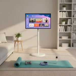 32 Inch Mobile Friend Smart Display with Touch Screen Rotatable Stand All in One Portable Television for Ladies