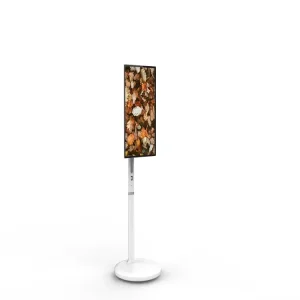 32-Inch Portable Smart LCD Kiosk with LED Backlight and White Cabinet for Hotel Entertainment