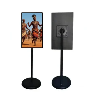 32 Inch Smart TV Black Portable Touch Screen Rechargeable Smart Mobile Screen Android TV with Wheels on Stand 128GB