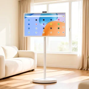 32 Inch Smart Touch Screen Monitor Rolling TV Built-in Camera 8GB+128GB Storage Android 15 38400mAh Battery Retail Store