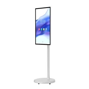 32 Inch Touchscreen Rolling Smart LED Screen Monitor Animation Android OS 4K Resolution All Metal Construction Movable Elevator
