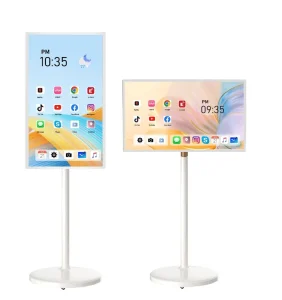 32 Inch White All In One Smart Portable TV 1080p LCD Display LED Touchscreen HD Smart Rotate for Home Education Conference