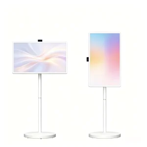 32 Inches Portable Smart Android Digital Display LED Backlight White Cabinet Android 15 4K UHD 3840×2160 WiFi Bluetooth
