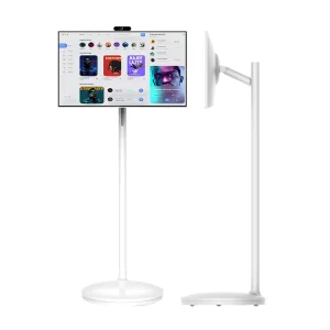 32″ Touchscreen Smart Portable TV with Android 12 10000mAh Battery Wireless Remote Control 6+128GB Mobile TV Monitor on Wheels