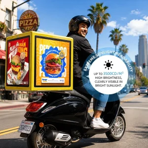 3500nits 4K LED Smart Delivery Box Built-In CMS IP65 Waterproof High-Contrast Sunlight Readable FRP Signage for