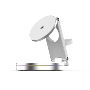 360 Degree Portable Rotation 3 in 1 Decompression Design Wireless Charger Powerful Magnet Wireless Charging Station