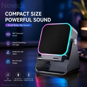 360 Degree Rotating Phone Stand Wireless Audio Player Heavy Bass Subwoofer Outdoor Party Music Device Factory Supplier OEM Shop