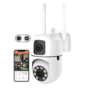 360° Dual Lens Smart Security Camera HD Camera Support 2.4G 5G WiFi Color Night Vision Motion Detection Wireless Camera
