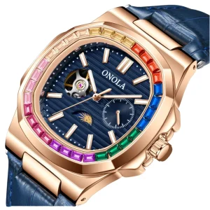 3855CH Moon Phase Waterproof Mechanical Movement Smart Wrist Watch for Men