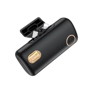 3C-Certified Mini Capsule Power Bank, 5000mAh, Built-In Cable and Tail Connector, 20W PD Fast Charging, with Stand