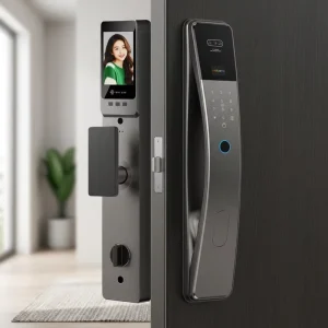 3D Face & Fingerprint Recognition Smart Lock Camera Password Card Key for Aluminum Steel Doors Data Storage Memory Card Cloud