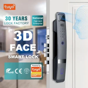3D Face & Fingerprint Recognition Smart Lock with Wifi TT Tuya APP Integration Electric Door Bell Anti Criminal Features