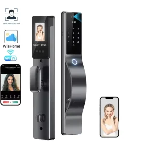 3D Face Recognition Automatic Outdoor Security Camera Wifi Front Entry Smart Door Lock Set