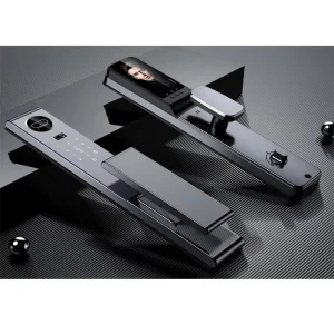3D Face Recognition Cat Eye Aluminum Alloy Security Door Lock Remote Unlocking Fingerprint Password Card/Key Access High Safety