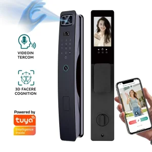3D Face Recognition Smart Door Lock Palm Vein Sensor IP65 Waterproof WiFi Video Intercom Steel Wood Door Entry Lock