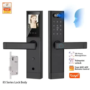 3D Face Recognition Smart Door Lock with Fingerprint and Password Keyless Entry Smart Biometric Suitable Homes and Apartments