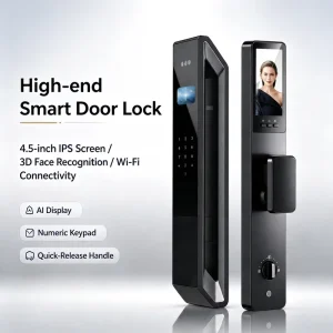 3D Face Recognition Smart Lock App Cloud Storage Wi-Fi Aluminium Alloy Fingerprint Card Access