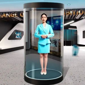 3D Holographic Desktop Small AI Digital Human Dialogue Display Voice Interaction Cabin Transparent Screen Wall Mounted Indoor