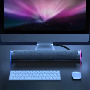 3D Smart Home Speaker with USB Auxiliary Interface Strip Stereo Subwoofer Suitable for Laptops and Music Players