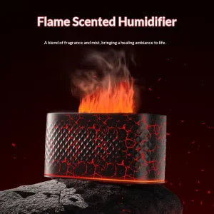 3D Smart Timing Flame Humidifier Cool Mist Essential Oil Diffuser Flame Fire Aroma Humidifier