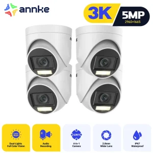 3K 5MP TVI Analog CCTV Security Camera with Night Vision CMOS Sensor DVR Support Smart Dual Light & Built-in Mic