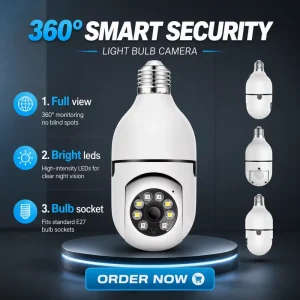 3MP Security Camera Bulb 360 View Wi Fi CCTV Camera Full HD Surveillance Cameras and IP Indoor