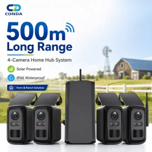 3MP Solar CCTV Camera Kit Cloud Dual Band WiFi 500M Range IP66 Waterproof Two-Way Audio Night Vision Motion Detection