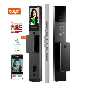 3d Face Recognition Smart Door Lock With Camera and Fingerprint Tuya Wifi Smart Lock Door Digital Smart Door Locks